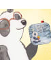 Mr. & Mrs. Panda Coaster Panda Winter Pommes Design mit Spruch in Weiß