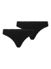 Vero Moda Ripp Slips 2-er Pack G-String Brazilian Tanga VMAGNES in Schwarz