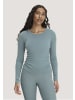 Hessnatur Hessnatur Longsleeve PURE FUNCTION aus Bio-Merinowolle mit Seide in sturmblau