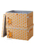 Lifeney Aufbewahrungsbox "DieMaus" 2er-Set Streuprint Orange  – 37 x 25 x 21 cm