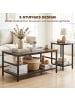 HOMCOM Beistelltisch-80L x 54B x 41H cm-Rustikal-Braun