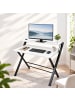 relaxdays Schreibtisch in Schwarz/ Weiß - (B)70 x (H)82 x (T)56 cm
