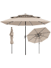 COSTWAY 300 cm Sonnenschirm mit LED in Beige