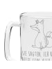 Mr. & Mrs. Panda Gravur Bierkrug Einhorn Wunsch mit Spruch in Transparent