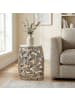 FineBuy Beistelltisch in Silber / Marmor / 40x40x46