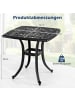 COSTWAY Beistelltisch mit Schirmloch Aluminiumguss 54 x 54 x 53 cm in Schwarz