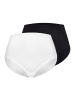 Hanro Maxi Slip Cotton Seamless in Weiß / schwarz