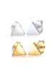 Elli Ohrringe 925 Sterling Silber Bi Color_Tri Color, Dreieck in Gold