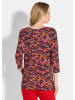 GOLDNER Blusenshirt Florales Viskoseshirt mit Rundhals in rot / gemustert