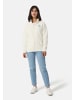 CASH-MERE.CH Retro-Fleece-Jacke aus recyceltem Polyester in Off White