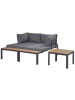 Beliani 3-tlg Lounge Set PIENZA II in Grau/Schwarz/Braun