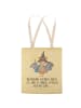 Mr. & Mrs. Panda Shopper-Tasche Fledermaus Zauberer mit Spruch in Gelb Pastell