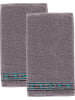 Erwin Müller Frottier Gästetuch 2er-Pack Achern in grau/türkis