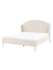 Beliani Doppelbett AMBILLOU in Beige/Gold - (W) 177 x (H) 126 x (L) 214 cm