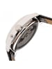 Heritor Sebastian Halbskelett-Uhr mit Lederarmband in Silver