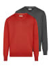 Redmond Pullover Basic in Rot / dunkelgrau