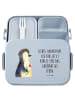 Mr. & Mrs. Panda Lunchbox Pinguin Blumen Motiv mit Spruch in Blau Pastell