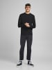 Jack & Jones Basic Sweater Langarm Sweatshirt Rundhals Pullover JJEBASIC in Schwarz