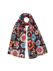 Faera Schal Blumenprint Kurze Fransen Weicher Fall in Bordeaux