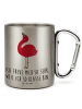 Mr. & Mrs. Panda Thermobecher Flamingo Stolz mit Spruch in Silber