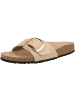 Birkenstock Pantolette Madrid Big Buckle Naturleder Lack schmal in beige