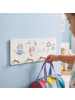 relaxdays Kindergarderobe "Bär" in Weiß/ Blau - (B)40 x (H)20 x (T)5,5 cm