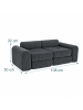 relaxdays 10tlg. Kinder-Spielsofa Set "Cord" in Dunkelgrau - (B)108 x (H)32 x (T)50 cm