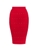 faina Damen Strickrock Mit Strass-Steinen in Rot