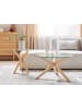 Beliani 2er-Set Couchtisch VALLEY in Transparent/Braun