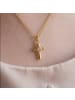 Luxenter Halskette mit funkelnden Zirkonia-Steinen, 18 Karat Gelbgold-Finish – Lanka