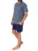 NORMANN kurzarm Schlafanzug Shorty Pyjama zum durchknöpfen - 78269 in marine