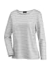 GOLDNER Jerseyshirt im Streifen-Look in graumelange / cremeweiß / geringelt