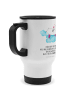 Mr. & Mrs. Panda Travel Mug Einhorn Verliebt mit Spruch in Weiß