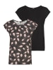 Laura Scott Print-Shirt in schwarz-rosa + schwarz