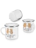 Mr. & Mrs. Panda Tasse Emaille Braut Tag mit Spruch in Weiß