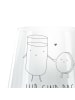 Mr. & Mrs. Panda Windlicht Glas Milch Keks mit Spruch in Transparent