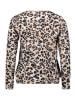 BETTY & CO Casual-Shirt mit Gummizug in Beige/Schwarz