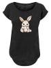 F4NT4STIC Long Cut T-Shirt Niedlicher Osterhase mit Ei in schwarz