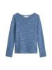 Slub-Pullover slim in Provincial Blue