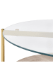Beliani Couchtisch LOVELL in Gold/Braun - (W) 80 x (H) 45 x (L) 80 cm
