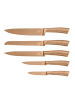 Cheffinger 6-teiliges Messer-Set mit ergonomischem Griff & magnetischem Messerblock in Gold