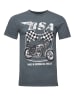 Re:Covered T-Shirt BSA British Motor Flag in Charcoal