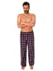 NORMANN Flanell Schlafanzug Pyjama Hose Karo - 76573 in rot