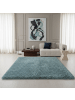 KADIMA DESIGN Teppich Hochflor Shaggy Waschbar Einfarbig SALZACH Strapazierfähig in Blau