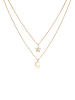 Elli Halskette 925 Sterling Silber Sterne, Astro, Stern in Gold