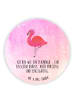 Mr. & Mrs. Panda Rund Magnet Flamingo Classic mit Spruch in Aquarell Pink