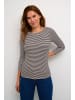Kaffe Langarm-Shirt KAmille Slim fit in Black/White Stripe