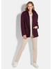 GOLDNER Kurzgröße:  Teddyjacke Stilvolle Kurzjacke mit Stehkragen in aubergine