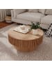 ABRIHOME Couchtisch in Holzfarbe 75 cm mit Stauraum Holzfurnier für Wohnzimmer