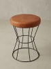 KADIMA DESIGN Sitzhocker Echtleder / Metall 35 x 48 x 35 cm Design Hocker Rund
